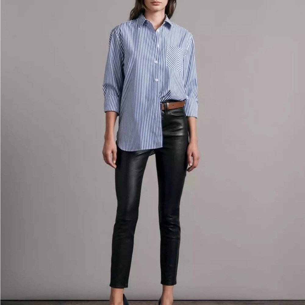 NWT | Rag & Bone | Nina High-Rise Skinny Jeans | Coated Black Leather Look | 25